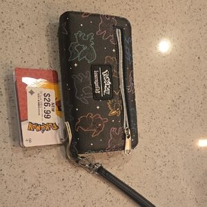 Loungefly Pokémon Black Wallet with Colorful Outlines